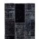 3' x 10' Black Patchwork Runner Rug