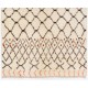 Beige MOROCCAN Berber Beni Ourain Design Rug with Brown and Red patterns, HANDMADE, 100% Wool