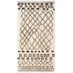 Beige MOROCCAN Berber Beni Ourain Design Rug with Brown Geometrical patterns, HANDMADE, 100% Wool