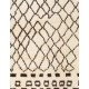 Beige MOROCCAN Berber Beni Ourain Design Rug with Brown Geometrical patterns, HANDMADE, 100% Wool
