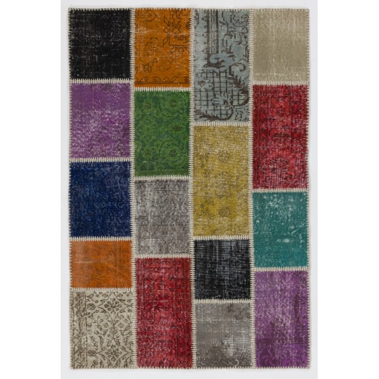 4'x6' Multicolor PATCHWORK Rug 