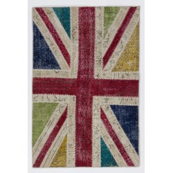 test 122x183 cm British Flag Union Jack Design Multicolor Patchwork Rug