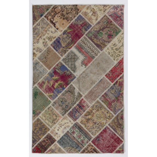 152x245 cm Multicolor UNDYED PATCHWORK Handmade Rug