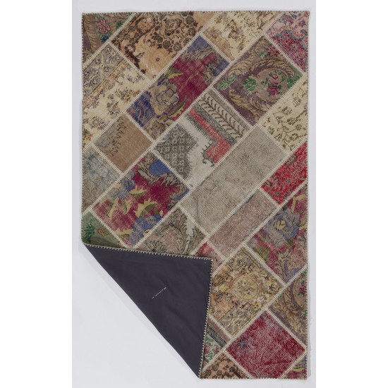 152x245 cm Multicolor UNDYED PATCHWORK Handmade Rug