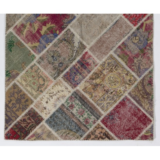 152x245 cm Multicolor UNDYED PATCHWORK Handmade Rug