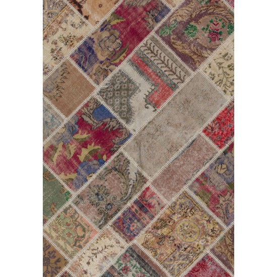 152x245 cm Multicolor UNDYED PATCHWORK Handmade Rug