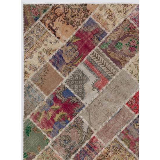 152x245 cm Multicolor UNDYED PATCHWORK Handmade Rug