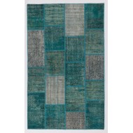 152x245 cm Turquoise Blue Color PATCHWORK Rug