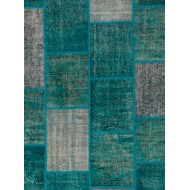 152x245 cm Turquoise Blue Color PATCHWORK Rug