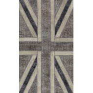 152x245 cm Gray & Beige British Flag Union Jack Design PATCHWORK Rug