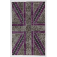 152x245 cm Gray and Purple Color Union Jack British FLAG Design Patchwork Rug