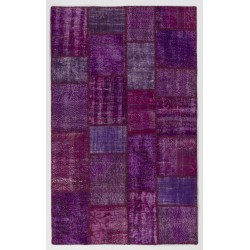 5' x 8' Purple Lavender Lilac Orchid Color Patchwork Rug, 152x245 cm 