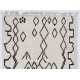 Beige color MOROCCAN Berber Beni Ourain Design Rug with Black Irregular patterns, HANDMADE, 100% Wool
