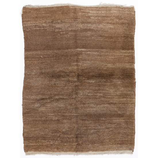 Tan colored Turkish Tulu Shag Pile Design Rug, HANDMADE, 100% Wool