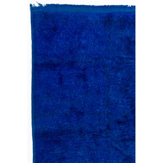 Navy Blue colored Turkish Tulu Shag Pile Rug, HANDMADE, 100% Wool
