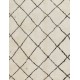 Ivory color MOROCCAN Berber Beni Ourain Design Rug with Brown Diamond patterns, HANDMADE, 100% Wool