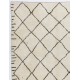 Ivory color MOROCCAN Berber Beni Ourain Design Rug with Brown Diamond patterns, HANDMADE, 100% Wool