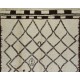 Ivory color MOROCCAN Berber Beni Ourain Design Rug with Brown Diamond and Square patterns, HANDMADE, 100% Wool