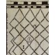 Ivory color MOROCCAN Berber Beni Ourain Design Rug with Brown Diamond and Square patterns, HANDMADE, 100% Wool
