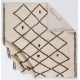 Ivory color Square Shaped MOROCCAN Berber Beni Ourain Design Rug with Brown Diamond patterns, HANDMADE, 100% Wool