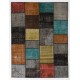 200x260 cm ( 6.6 x 8.6 Ft ) Gray, Black, Yellow, Orange, Blue Patchwork Rug
