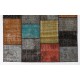 200x260 cm ( 6.6 x 8.6 Ft ) Gray, Black, Yellow, Orange, Blue Patchwork Rug