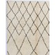 MOROCCAN Berber Beni Ourain Design Rug with Brown Diamond Shaped Patterns, HANDMADE, 100% Wool