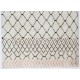 Ivory Color MOROCCAN Berber Beni Ourain Design Rug with Brown and Red Patterns, HANDMADE, 100% Wool