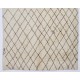 Beige color MOROCCAN Berber Beni Ourain Design Rug with Brown Patterns, HANDMADE, 100% Wool