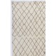 Beige color MOROCCAN Berber Beni Ourain Design Rug with Brown Patterns, HANDMADE, 100% Wool