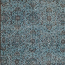 Light Blue Over-Dyed Vintage Handmade Turkish Rug. 5 x 9.9 Ft (152 x 300 cm)