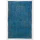 Blue Over-Dyed Vintage Handmade Turkish Rug. 5 x 7.9 Ft (155 x 240 cm)