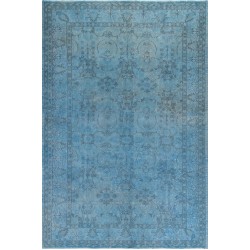 Denim Blue Over-Dyed Vintage Handmade Turkish Rug. 5.3 x 9 Ft (160 x 275 cm)
