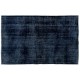 Navy Blue Over-Dyed Vintage Handmade Turkish Rug. 5.5 x 8.4 Ft (166 x 254 cm)