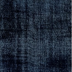 Navy Blue Over-Dyed Vintage Handmade Turkish Rug. 5.5 x 8.4 Ft (166 x 254 cm)