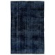 Navy Blue Over-Dyed Vintage Handmade Turkish Rug. 5.5 x 8.4 Ft (166 x 254 cm)