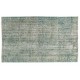 Blue Over-Dyed Vintage Handmade Turkish Rug, Authentic Home Decor Carpet. 5.6 x 8.4 Ft (170 x 256 cm)