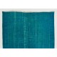 Teal Overdyed Vintage Hand-Knotted Turkish Area Rug. 5.8 x 8.3 Ft (175 x 250 cm)