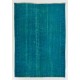 Teal Overdyed Vintage Hand-Knotted Turkish Area Rug. 5.8 x 8.3 Ft (175 x 250 cm)
