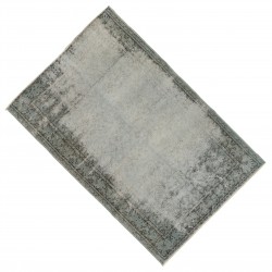 Light Blue Over-Dyed Vintage Handmade Turkish Rug, Authentic Home Decor Carpet. 5.8 x 8.4 Ft (175 x 255 cm)
