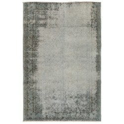 Light Blue Over-Dyed Vintage Handmade Turkish Rug, Authentic Home Decor Carpet. 5.8 x 8.4 Ft (175 x 255 cm)