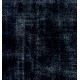 Navy Blue Over-Dyed Vintage Handmade Turkish Area Rug, Wool and Cotton Carpet. 6 x 10 Ft (183 x 305 cm)
