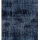 Indigo Blue Over-Dyed Vintage Handmade Turkish Area Rug. 6.3 x 9.6 Ft (190 x 290 cm)
