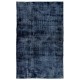 Indigo Blue Over-Dyed Vintage Handmade Turkish Area Rug. 6.3 x 9.6 Ft (190 x 290 cm)