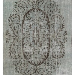 Pastel Blue Overdyed Vintage Hand-Knotted Turkish Area Rug, Ideal for Modern Home & Office Decor. 6.3 x 9.4 Ft (192 x 285 cm)