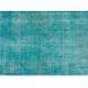 Aqua Blue Over-Dyed Vintage Handmade Turkish Area Rug. 6.4 x 10 Ft (195 x 305 cm)