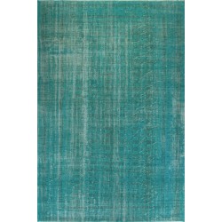 Large Teal Over-Dyed Vintage Handmade Turkish Area Rug. 7.2 x 9.6 Ft (219 x 290 cm)