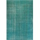 Large Teal Over-Dyed Vintage Handmade Turkish Area Rug. 7.2 x 9.6 Ft (219 x 290 cm)