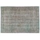 Light Blue Over-Dyed Vintage Handmade Turkish Rug, Ideal for Contemporary Home and Office. 7.5 x 11 Ft (228 x 335 cm)