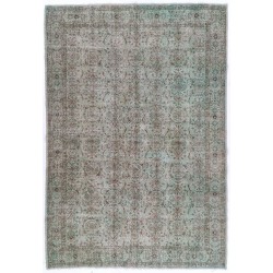 Light Blue Over-Dyed Vintage Handmade Turkish Rug, Ideal for Contemporary Home and Office. 7.5 x 11 Ft (228 x 335 cm)